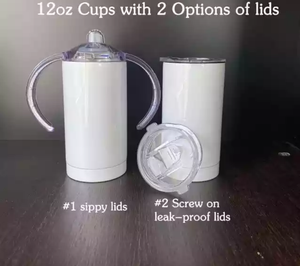 12oz Sublimation Sippy Cups ( Double Lids)