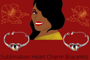 Sublimation Heart Charm Bracelets