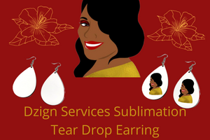 Sublimation Double Side Big Tear Drop Earrings