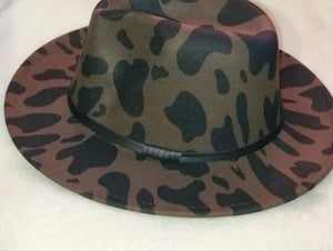 Jazzy Cow Print Fedora Hats