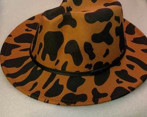 Jazzy Cow Print Fedora Hats