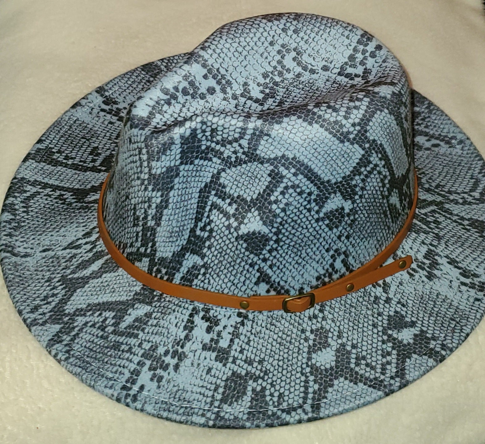 Classy Snake Skin Print Fedora Hats