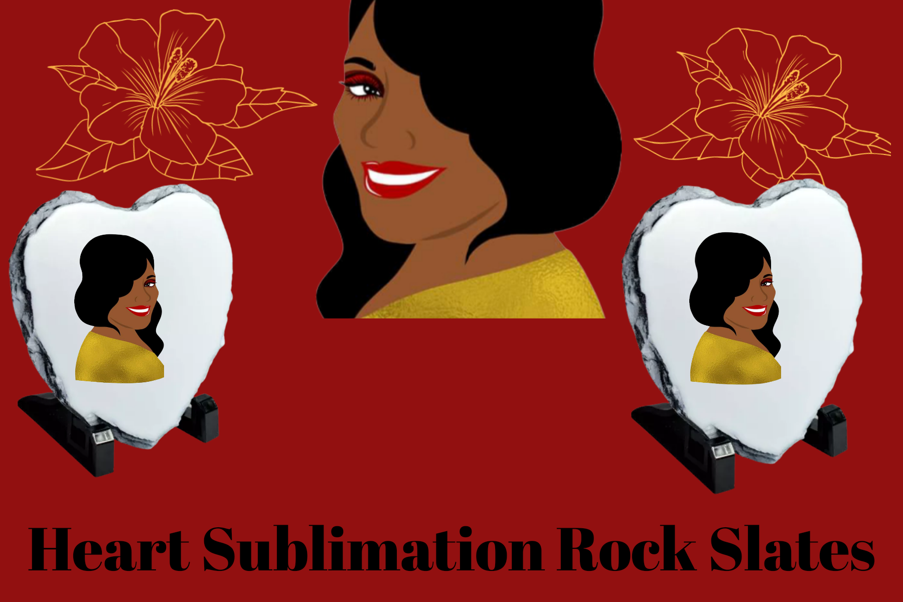 Heart Sublimation Rock Slates