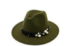 Classy Pearl Belt Fedora Hats