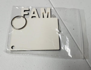 Sublimation FAM Double Sided Keychains