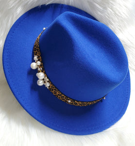 Dzign Services Leopard & Pearl Fedora Hats