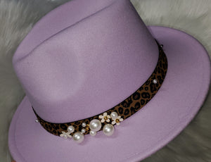 Dzign Services Leopard & Pearl Fedora Hats