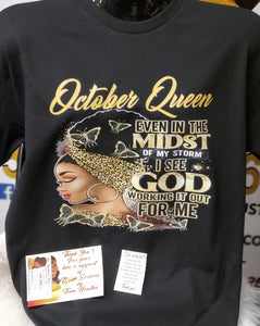 Customize October Queen Shirt