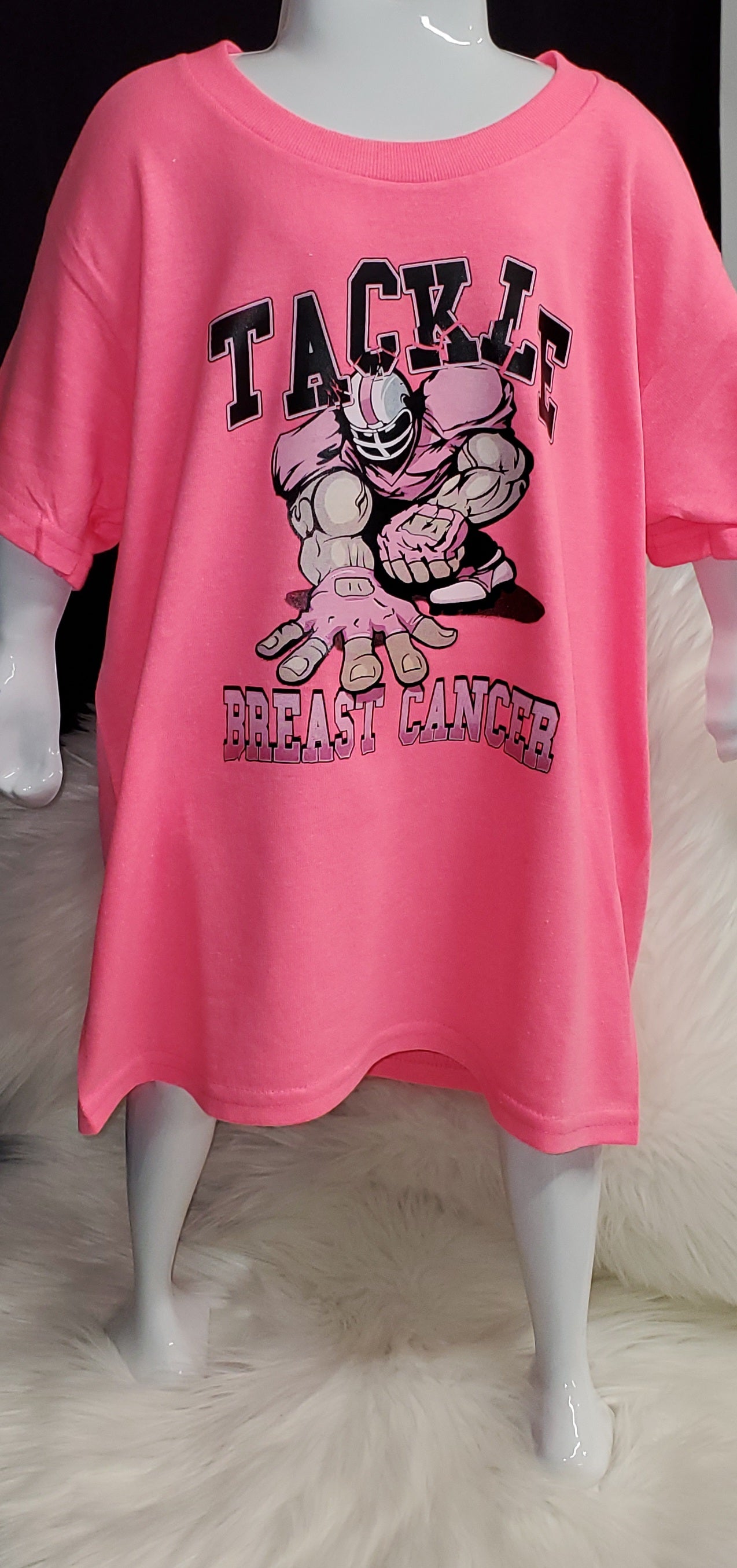 Customize Breast Cancer Awareness Youth Shirt(Tackle)