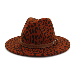 Dzign Services Leopard Print Fedora Hats