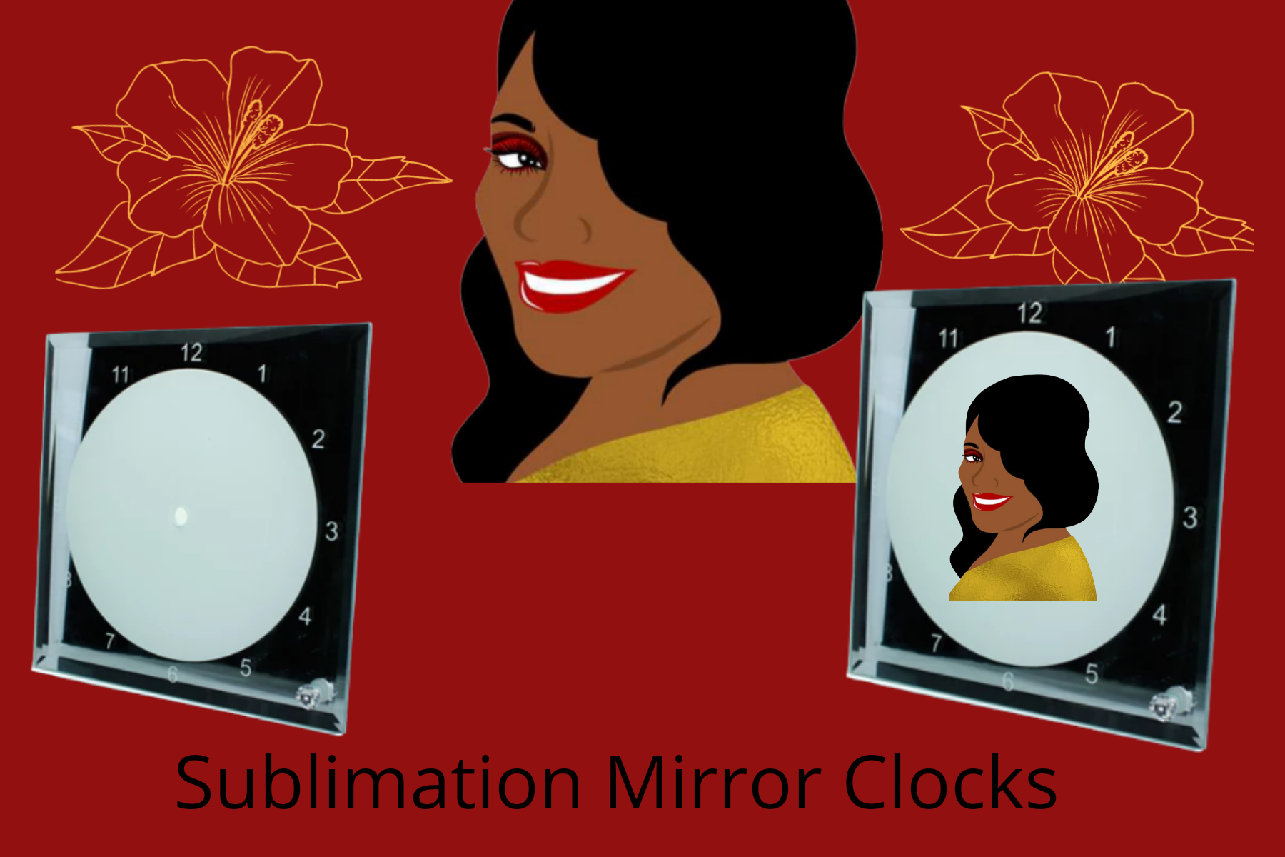 Sublimation Mirror Clocks